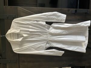 SIMKHAI Sz 4 White Shaelyn Cut Out Long Sleeve A-Line Mini Shirt Dress